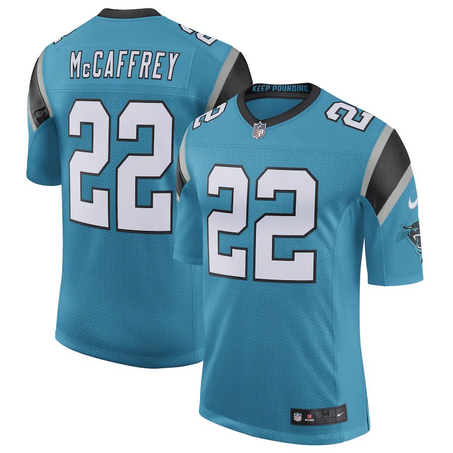 Men Carolina Panthers 22 Christian McCaffrey Nike Blue Classic Limited Player NFL Jersey